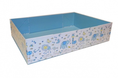 BULK Gift Basket Kit - (Large) LITTLE BOY EASY FOLD TRAY / BLUE ACCESSORIES x10