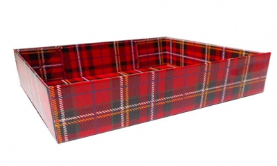 BULK Gift Basket Kit - (Medium) TARTAN EASY FOLD TRAY / BLUE ACCESSORIES x10