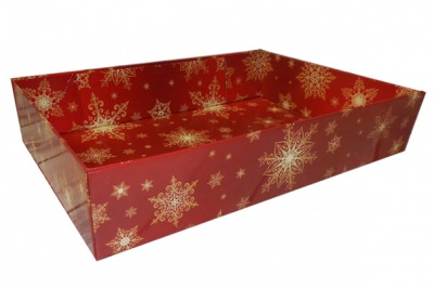 BULK Gift Basket Kit - (Large) SNOWFLAKES EASY FOLD TRAY / GOLD ACCESSORIES x10