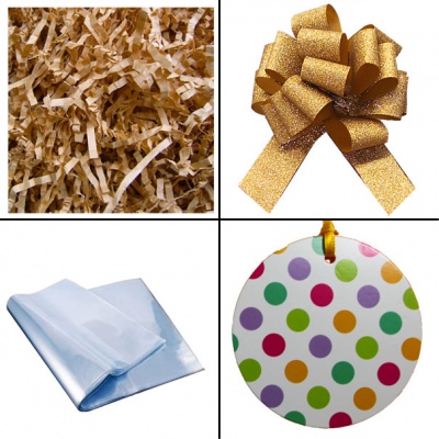 BULK Gift Basket Kit - (Large) SPOTTY EASY FOLD TRAY / GOLD ACCESSORIES x10