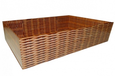 BULK Gift Basket Kit - (Large) WICKER EASY FOLD TRAY / GOLD ACCESSORIES x10