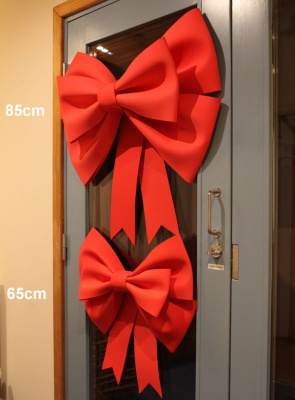 XXL Giant 3D Foam Door Bow - 85cm RED