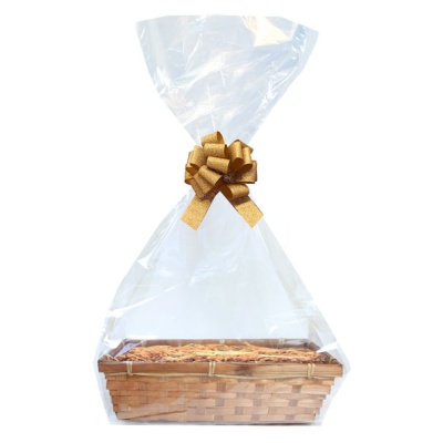 BULK Gift Basket Kit - 30cm BROWN BAMBOO TRAYS / GOLD ACCESSORIES x10