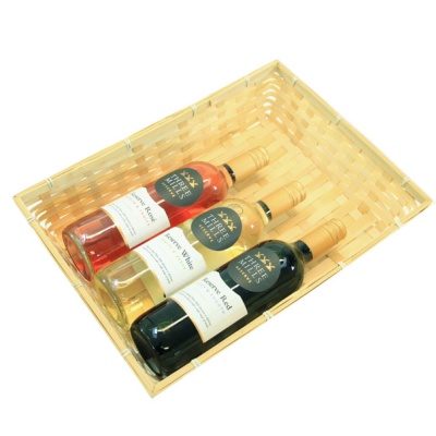 Complete Gift Basket Kit - (41x30x8cm) BAMBOO TRAY / GOLD ACCESSORIES