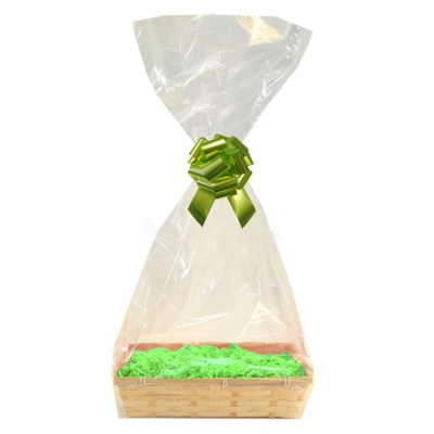 BULK Gift Basket Kit - 47cm BAMBOO TRAYS / LIGHT GREEN ACCESSORIES x10