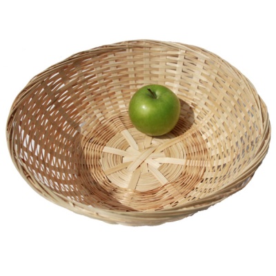 BULK Gift Basket Kit - LARGE ROUND BAMBOO / RED ACCESSORIES x10