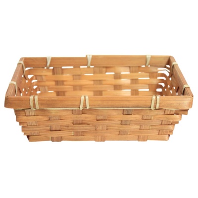 Complete Gift Basket Kit - (20x15x6cm) BROWN BAMBOO TRAY / BLUE ACCESSORIES