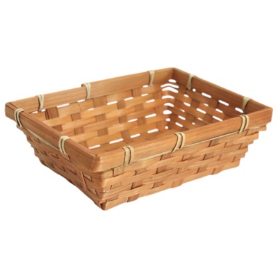 Complete Gift Basket Kit - (20x15x6cm) BROWN BAMBOO TRAY / BLUE ACCESSORIES