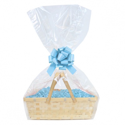 Complete Gift Basket Kit - (30x20x10cm) BAMBOO SHOPPER / BLUE ACCESSORIES