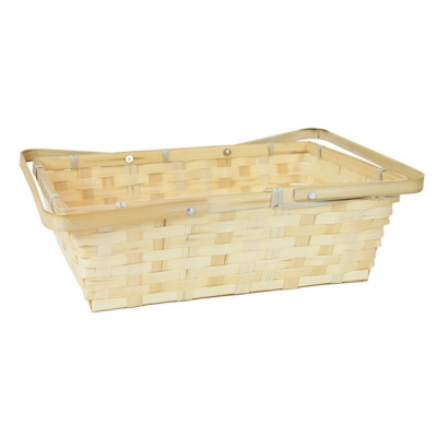 Complete Gift Basket Kit - (20x15x6cm) BAMBOO SHOPPER / CREAM ACCESSORIES