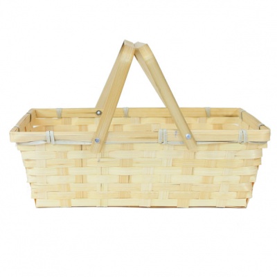 Complete Gift Basket Kit - (20x15x6cm) BAMBOO SHOPPER / GOLD ACCESSORIES