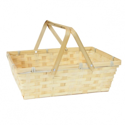 Complete Gift Basket Kit - (20x15x6cm) BAMBOO SHOPPER / GOLD ACCESSORIES