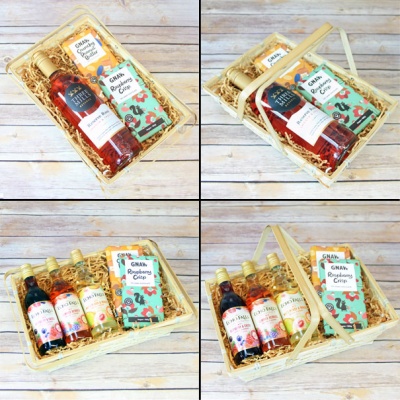 Complete Gift Basket Kit - (30x20x10cm) BAMBOO SHOPPER / GOLD ACCESSORIES