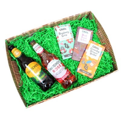 BULK Gift Basket Kit - WICKER FOLD-UP TRAY (41cm) / RED ACCESSORIES x 10