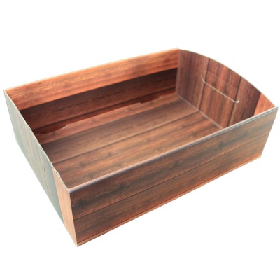 BULK Gift Basket Kit - WOODEN CRATE FOLD-UP TRAY (41cm) / RED ACCESSORIES x 10