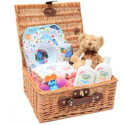 BULK Gift Basket Kit - 14'' NATURAL HAMPER / BLUE ACCESSORIES x10