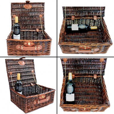 Hamper Gift Basket Kit - 14'' VINTAGE BROWN HAMPER / GOLD ACCESSORIES