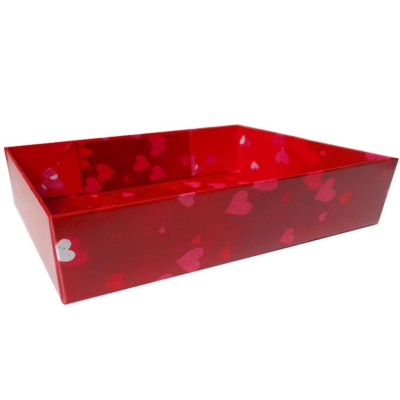 BULK Gift Basket Kit - (Medium) HEART EASY FOLD TRAY / RED ACCESSORIES x10