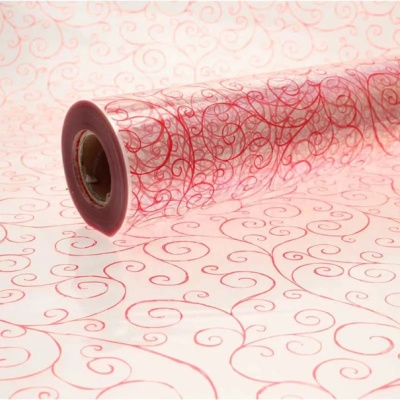 Cellophane Roll 80cm x 100m - RED SCROLL