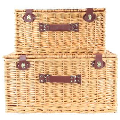 Set of 2 Superior NATURAL WICKER Hampers (21'' & 24'') - X-LARGE & XX-Large