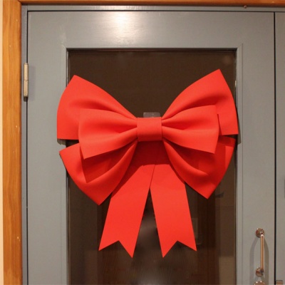 Giant 3D Foam Door Bow - 65cm RED