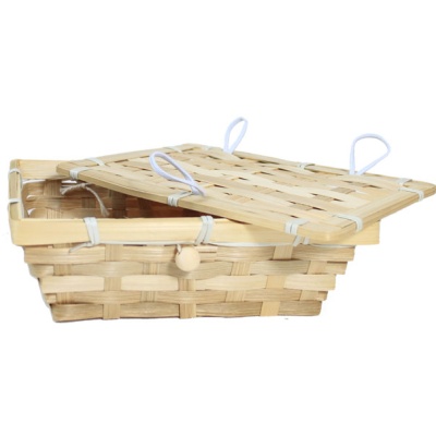 Lightweight BAMBOO HAMPER Basket - 20x15x6cm (BAMBOO LID)