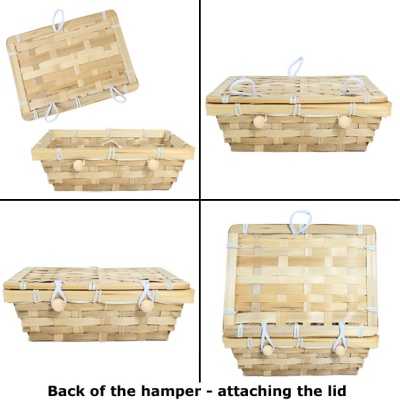 Lightweight BAMBOO HAMPER Basket - 20x15x6cm (BAMBOO LID)