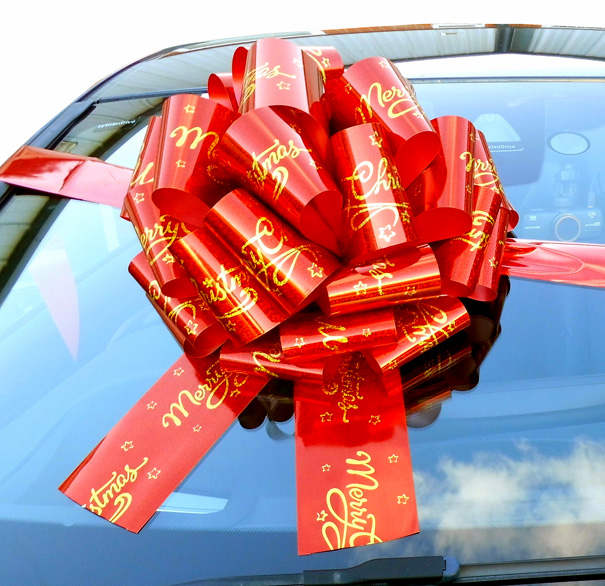 Big Red Car Bonnet Bow - FREE 6m Matching Ribbon To Wrap The Car