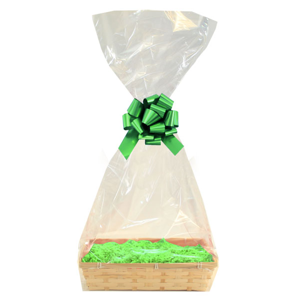 BULK Gift Basket Kit - 30cm NATURAL BAMBOO TRAYS / GREEN ACCESSORIES x10