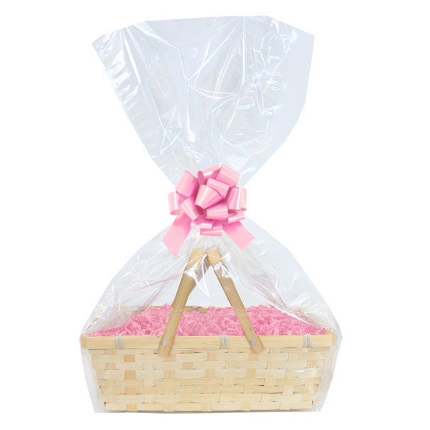 Complete Gift Basket Kit - (20x15x6cm) BAMBOO SHOPPER / PINK ACCESSORIES