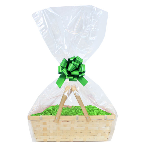 Complete Gift Basket Kit - (30x20x10cm) BAMBOO SHOPPER / GREEN ACCESSORIES