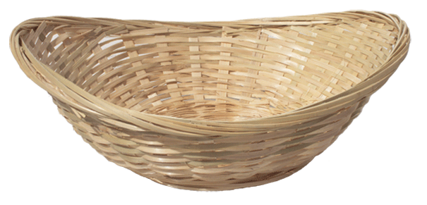 Plain BAMBOO Roll Basket (23cm) - MEDIUM OVAL