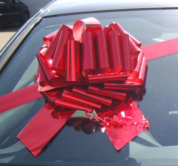 Big Red Car Bow 30In Large Giant Bow for Car, Birthday Gift Bow